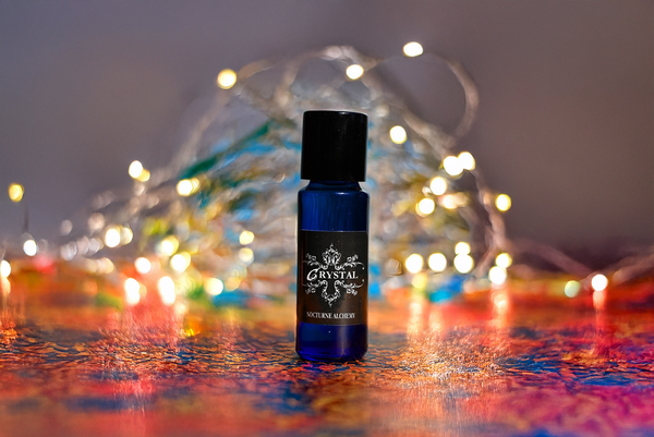 5ml slender blue with insert/dropper and black metal twist lid