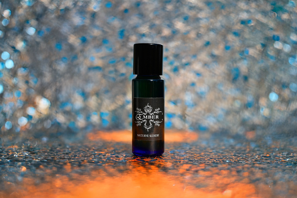 5ml slender blue with insert/dropper and black metal twist lid