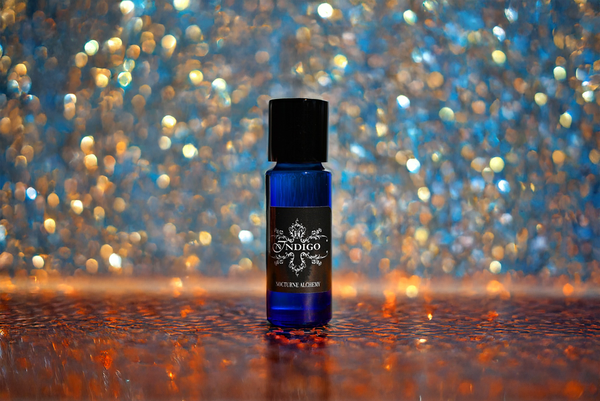 5ml slender blue with insert/dropper and black metal twist lid