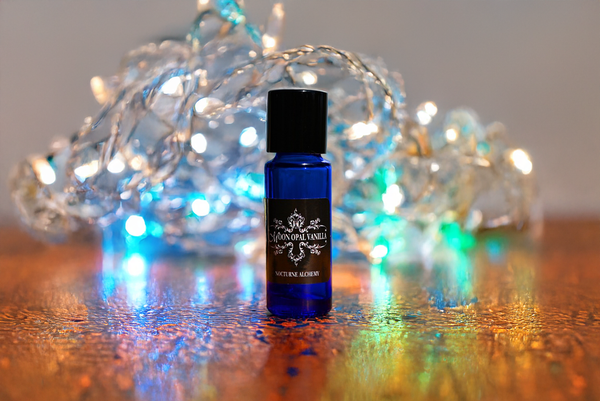 5ml slender blue with insert/dropper and black metal twist lid