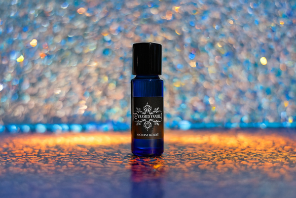5ml slender blue with insert/dropper and black metal twist lid
