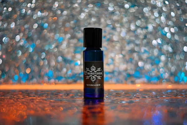 5ml slender blue with insert/dropper and black metal twist lid