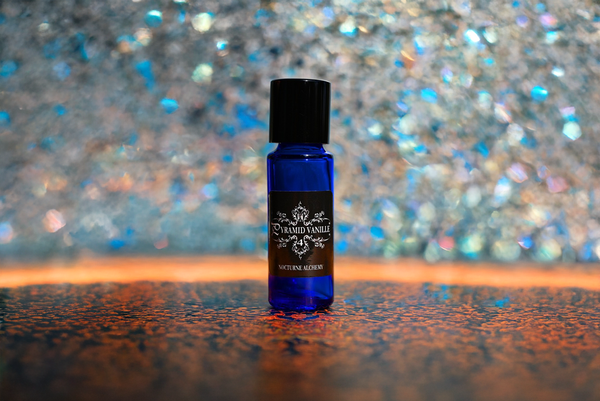 5ml slender blue with insert/dropper and black metal twist lid