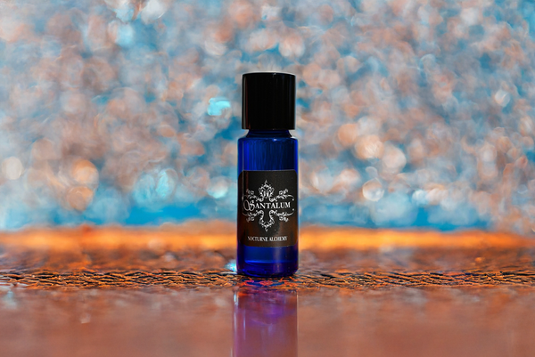 5ml slender blue with insert/dropper and black metal twist lid