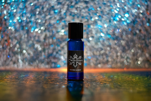 5ml slender blue with insert/dropper and black metal twist lid