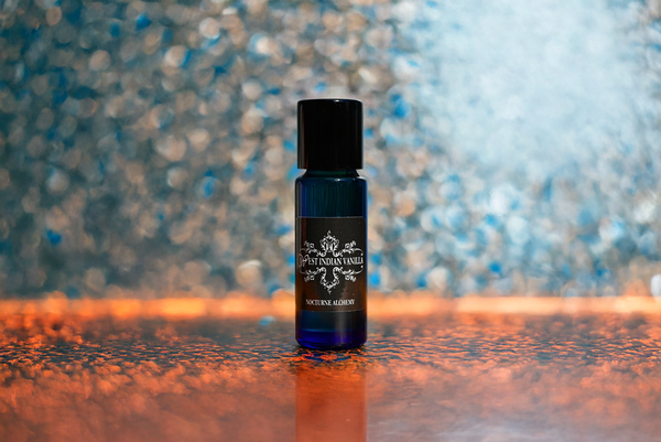 5ml slender blue with insert/dropper and black metal twist lid