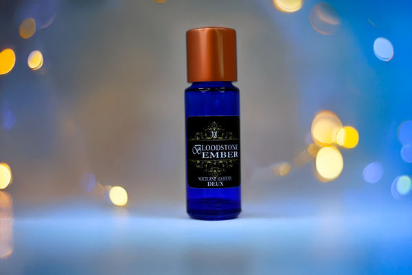 5ml Slender Blue glass bottle with small insert/orifice/dropper and copper twist lid