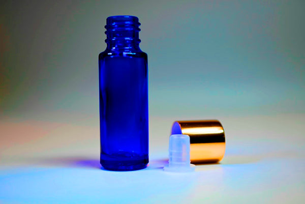 empty 5ml slender blue showing insert dropper and twist lid separately