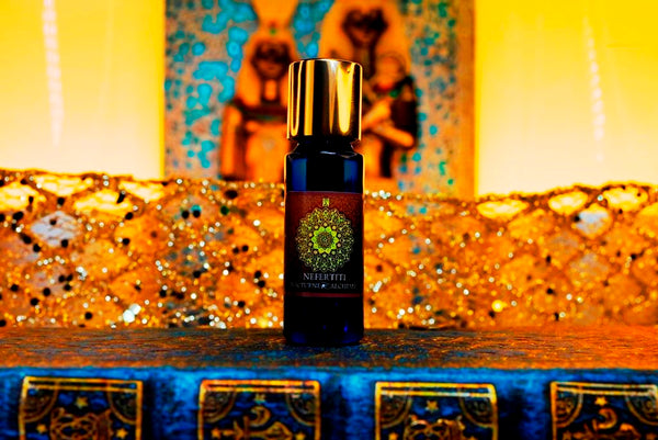 5ml slender blue bottle with insert dropper and golden metal twist lid