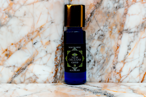 New Orleans 5ml Slender Blue bottle with insert dropper and shiny gold screw lid