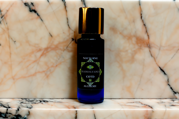 Transylvania 5ml Slender Blue bottle with insert dropper and shiny gold screw lid