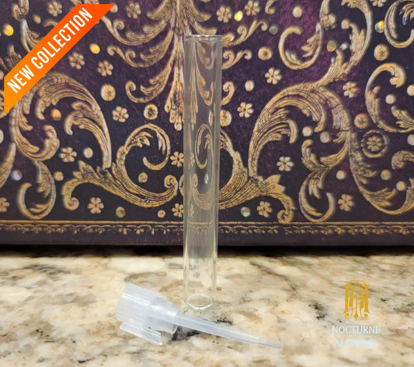 empty 2ml sample vial with clear white lid and applicator stick