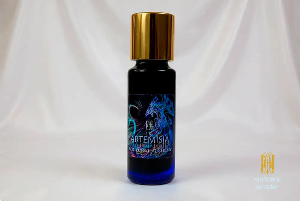 5ml slender blue bottle with insert dropper and golden metal twist lid