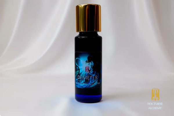 5ml slender blue bottle with insert dropper and golden metal twist lid