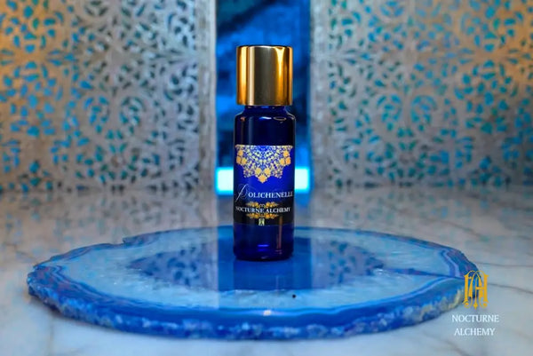 5ml Slender Blue Bottle with insert/dropper and golden toned twist lid