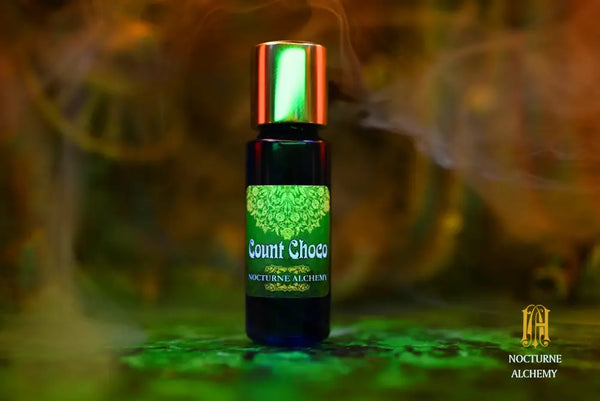 Count Choco 5ml Slender Blue Bottle with insert dropper and gold-toned screw lid.