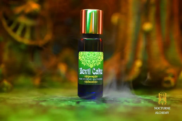 Devil Cake 5ml Slender Blue Bottle with insert dropper and gold-toned screw lid.