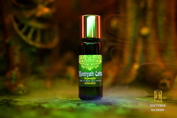 Mumiyah Cake 5ml Slender Blue Bottle with insert dropper and gold-toned screw lid.