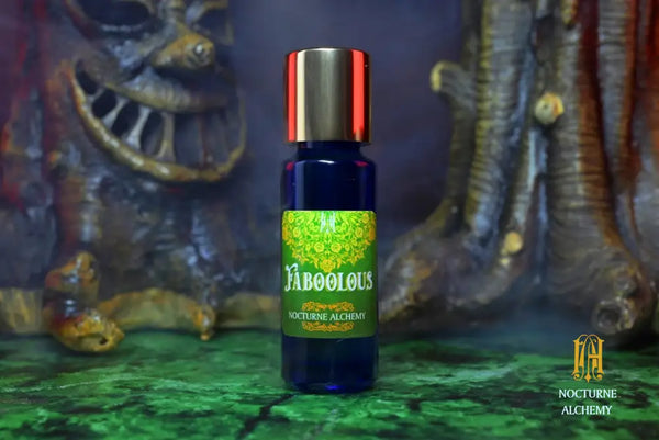 FABOOLOUS 5ml slender blue bottle with insert/orifice andy shiny gold lid