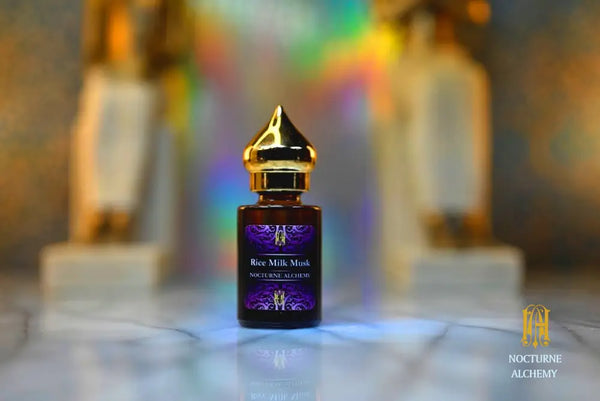 Rice Milk Musk 6ml Cylindrical Bottle with a dropper insert and domed lid