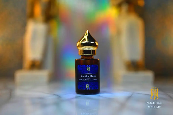 Vanilla Musk 6ml Cylindrical Bottle with a dropper insert and domed lid