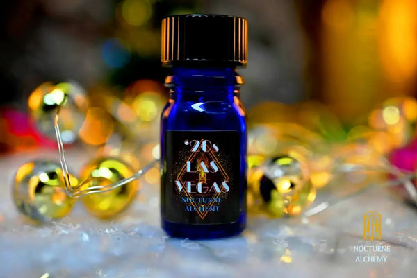 '20s Las Vegas - 5ml cobalt blue bottle no insert, phenolic screw lid.  