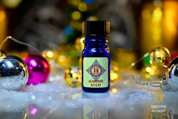 Almond Kulfi - 5ml cobalt blue bottle no insert, phenolic screw lid.  