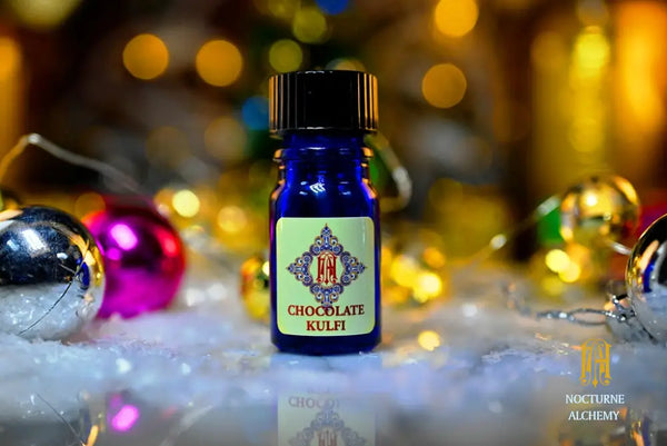 Chocolate Kulfi - 5ml cobalt blue bottle no insert, phenolic screw lid.  