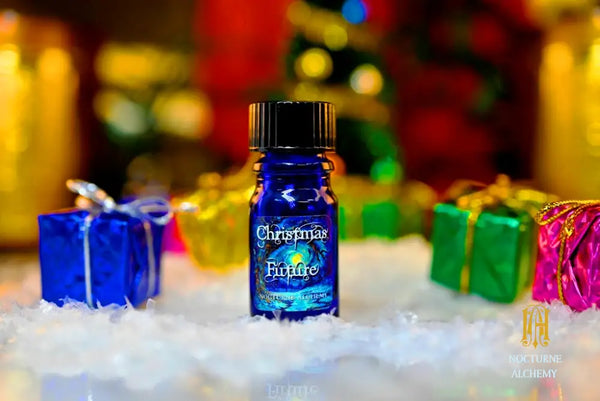 Christmas Future - 5ml cobalt blue bottle no insert, phenolic screw lid.  