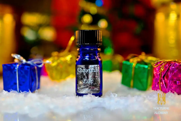 Christmas Past - 5ml cobalt blue bottle no insert, phenolic screw lid.  