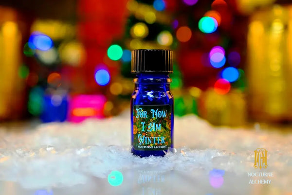 For Now I Am Winter - 5ml cobalt blue bottle no insert, phenolic screw lid.  