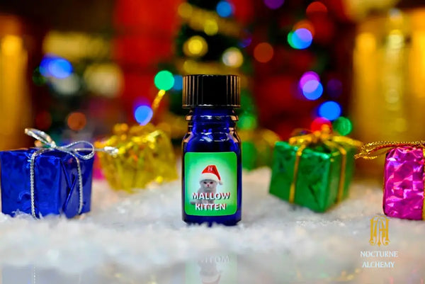 Mallow Kitten - 5ml cobalt blue bottle no insert, phenolic screw lid.  