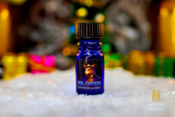 Mr. Coyote - 5ml cobalt blue bottle no insert, phenolic screw lid.  