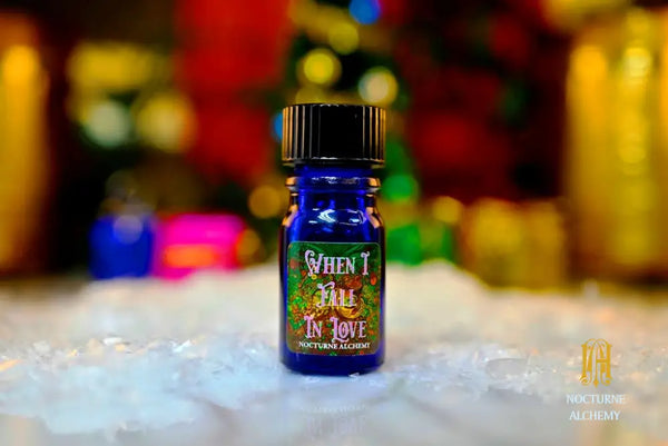 When I Fall in Love - 5ml cobalt blue bottle no insert, phenolic screw lid.  