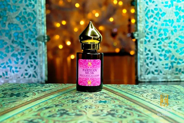 6ml amber cylindrical bottle with flat insert/dropper and golden domed twist lid.