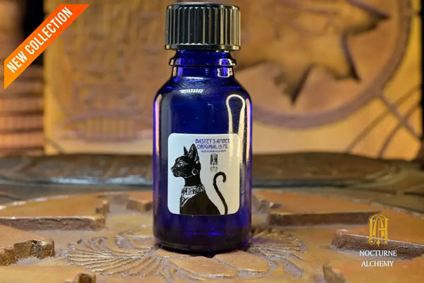 *NEW* NA Anniversary 2026 - 15ml Bastet’s Amber - Perfume Oil 15ml blue bottle no insert/black twist lid