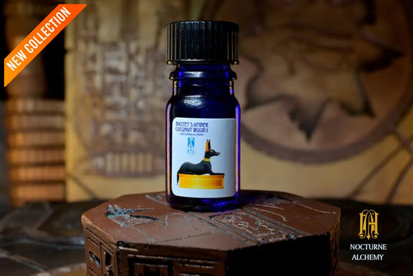 *NEW* NA Anniversary 2026 - Bastet’s Amber Coconut Woods - Perfume Oil 5ml blue bottle no insert/black twist lid