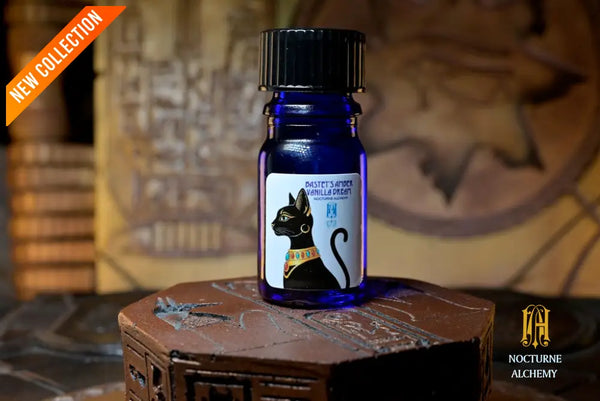 *NEW* NA Anniversary 2026 - Bastet’s Amber Vanilla Dream - Perfume Oil 5ml blue bottle no insert/black twist lid