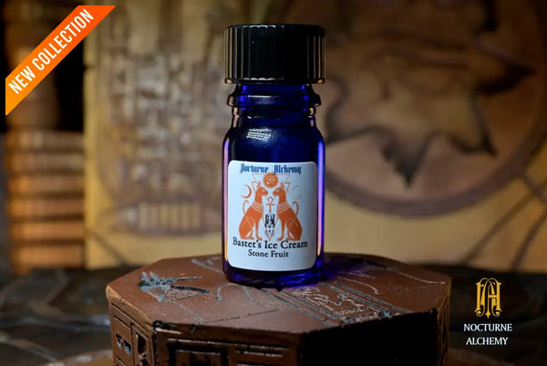 *NEW* NA Anniversary 2026 - Bastet’s Ice Cream Stone Fruit - Perfume Oil 5ml blue bottle no insert/black twist lid