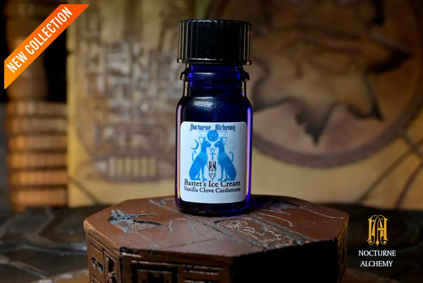 *NEW* NA Anniversary 2026 - Bastet’s Ice Cream Vanilla Clove Cardamom - Perfume Oil 5ml blue bottle no insert/black twist lid