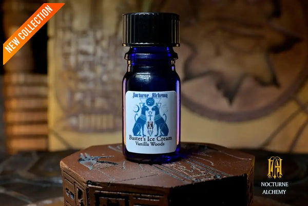 *NEW* NA Anniversary 2026 - Bastet’s Ice Cream Vanilla Woods - Perfume Oil 5ml blue bottle no insert/black twist lid