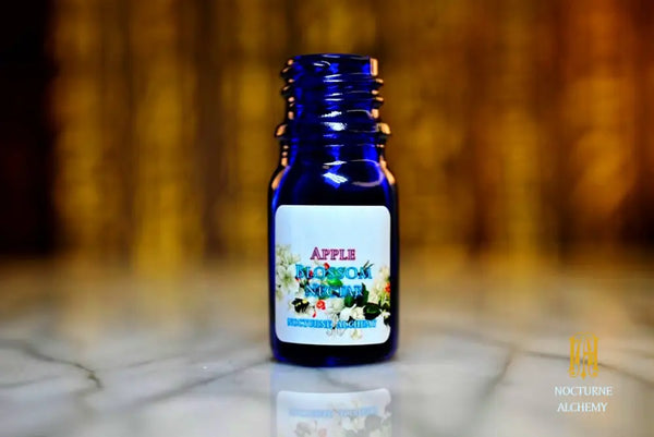 5ml traditional cobalt blue bottle with no insert/orifice and twist phenolic lid - Apple Blossom Nectar