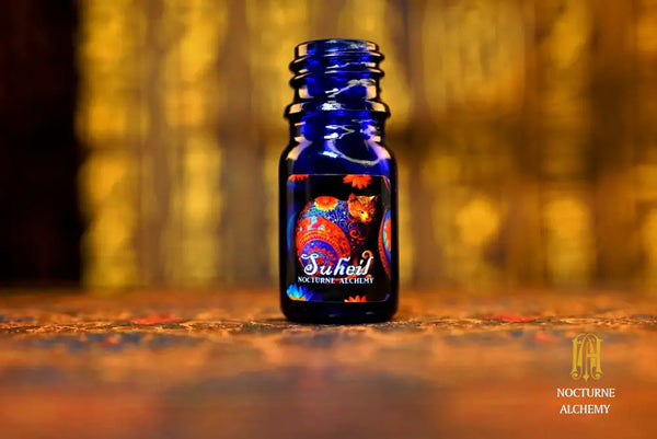 5ml traditional cobalt blue bottle with no insert/orifice and twist phenolic lid - Suheil