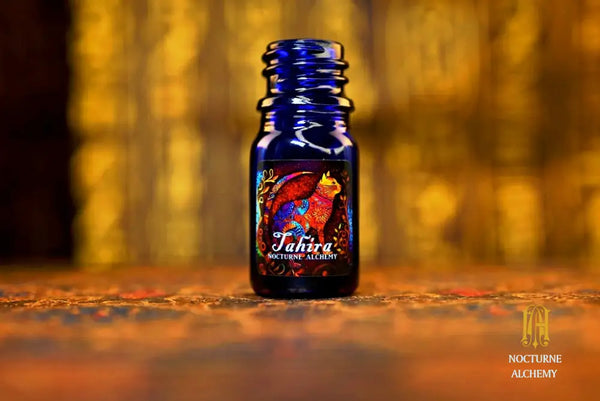 5ml traditional cobalt blue bottle with no insert/orifice and twist phenolic lid - Tahira