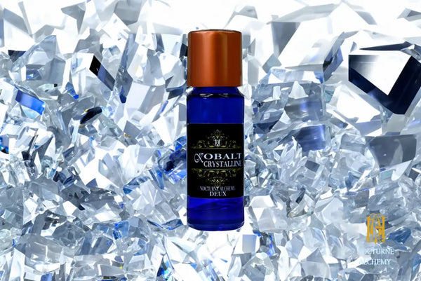 5ml Slender Blue bottle with copper lid and dropper insert. Precisely 5ml.  Kobalt/Crystalline