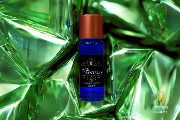 5ml Slender Blue bottle with copper lid and dropper insert. Precisely 5ml.  N2/Santalum