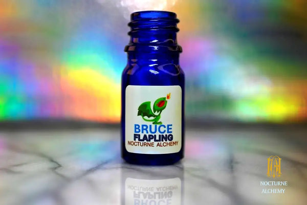 Bruce Flapling - 5ml cobalt blue bottle no insert, phenolic screw lid. 