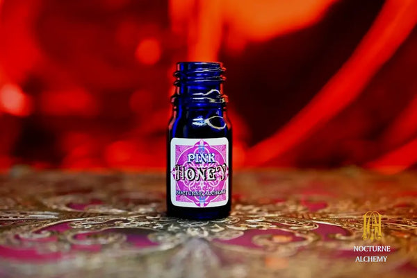 Pink HONEY - 5ml cobalt blue bottle no insert, phenolic screw lid. 