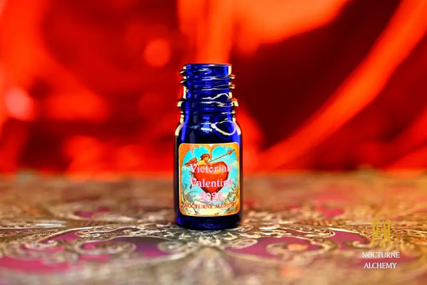 Victorian Valentine 2025 - 5ml cobalt blue bottle no insert, phenolic screw lid. 