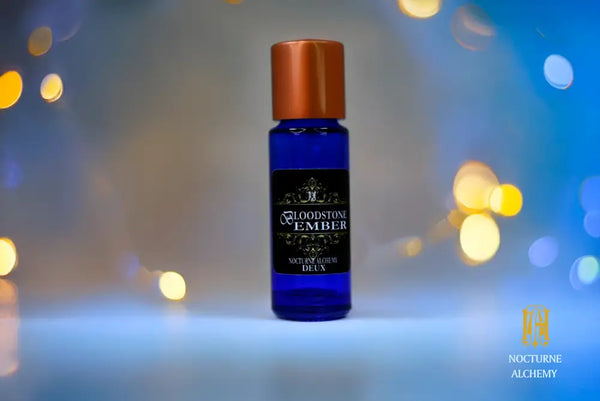 5ml Slender Blue glass bottle with small insert/orifice/dropper and copper twist lid